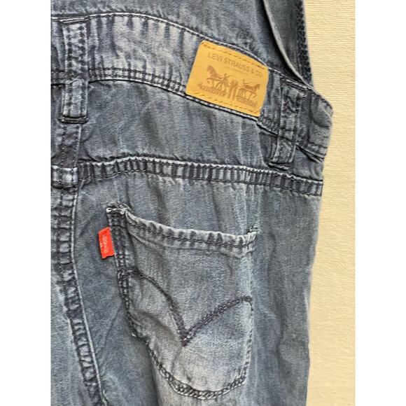 Levi’s Strauss & Co. girls overalls bibs cuffed gathered ankle 8 REG blue jean‎ - Picture 3 of 8